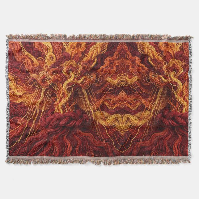 Abstract Thunderstorm Red Thread Blankets (Front)
