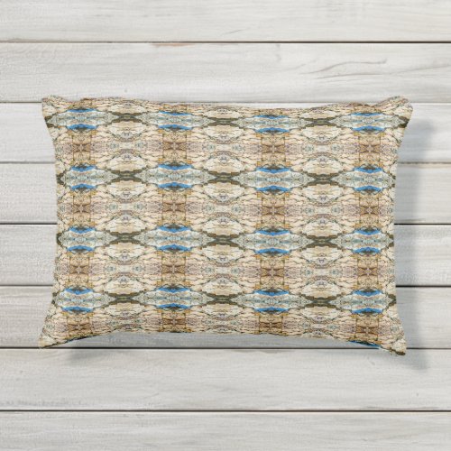 Abstract Tide Pool Pattern Brown Outdoor Pillow