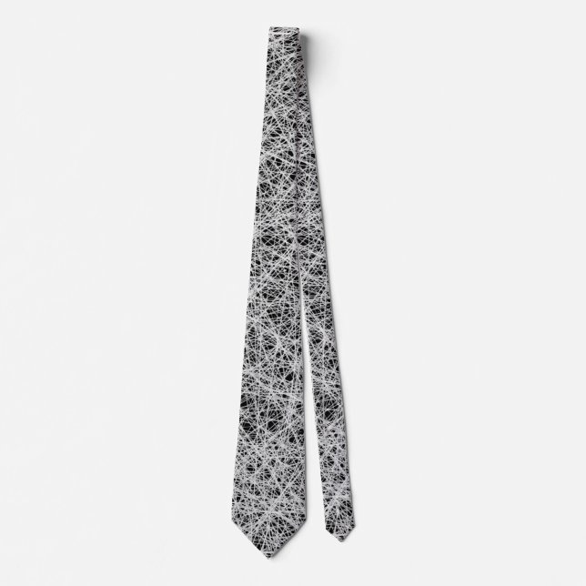 Abstract Tie Black and White Scribbles Artistic (Front)