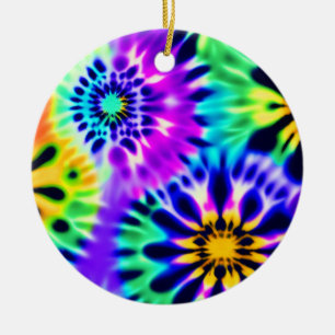 Abstract Tie dye Adire Pattern Ceramic Ornament