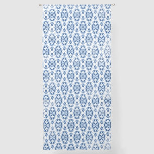 Abstract Tie Dye Indigo Blue Shibori Pattern Sheer Curtains