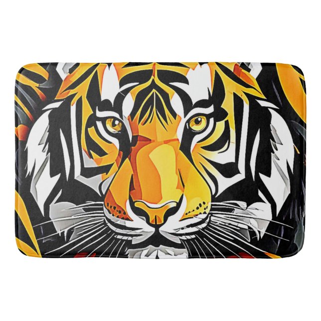 Abstract Tiger Art Bath Mat (Front)