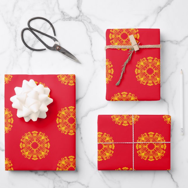 Abstract tiger art wrapping paper sheets (Front)