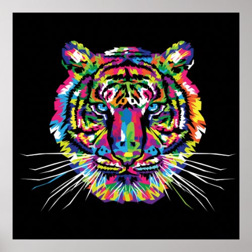 Abstract tiger design poster