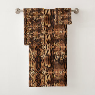 Abstract Tiger Print Bath Towel Set