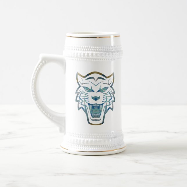 Abstract tiger print beer stein (Left)