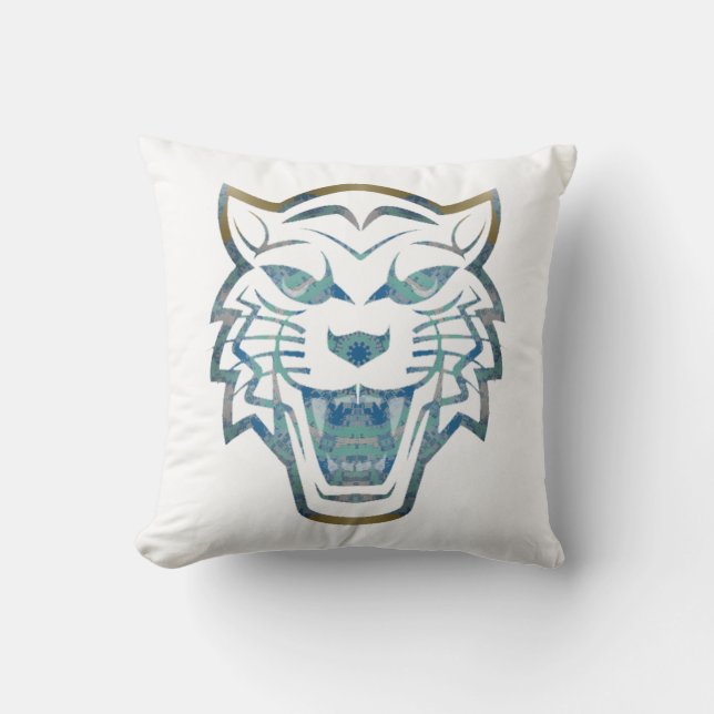Abstract tiger print throw pillow (Front)
