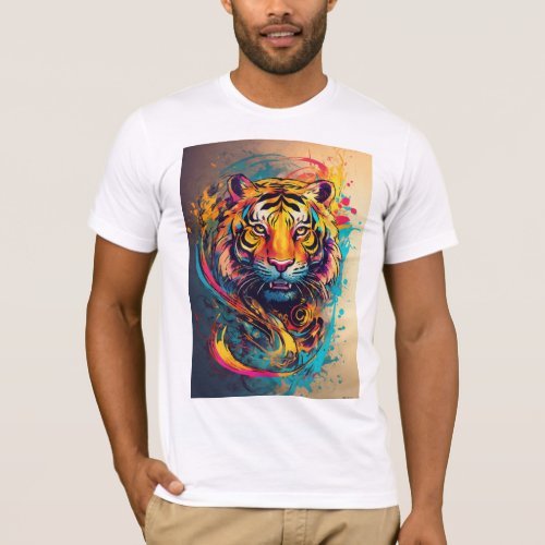 Abstract Tiger Printed BellaCanvas T_Shirt