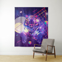 Abstract tiger retro cosmic design