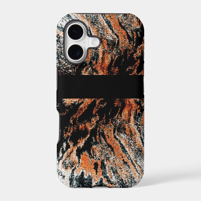 Abstract Tiger Strips iPhone-Design Black Iphone Case (Back)