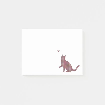 Abstract Tile Patchwork Kitty Cat Kitten Butterfly Post-it Notes