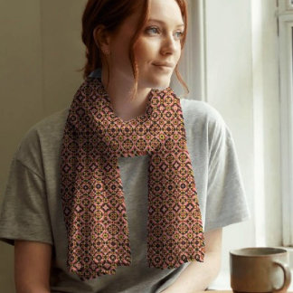 Abstract Tile Pattern Chiffon Scarf