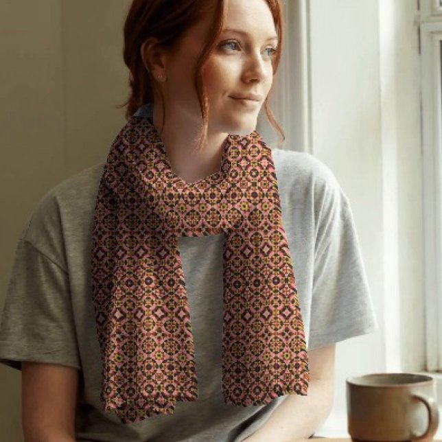 Abstract Tile Pattern Chiffon Scarf (Creator Uploaded)
