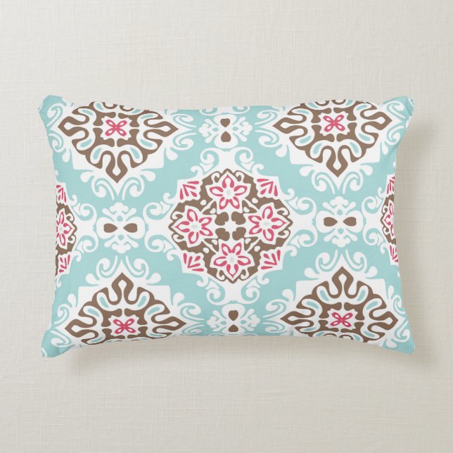 Abstract Tiled: Vintage Seamless Pattern Accent Pillow (Front)