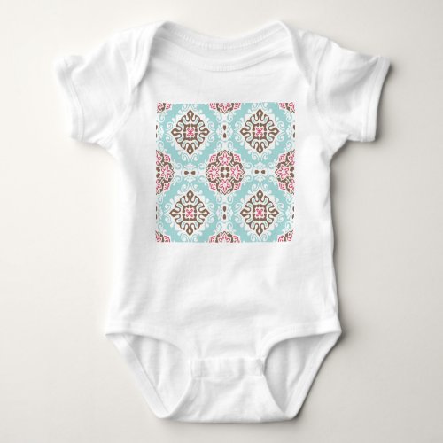 Abstract Tiled Vintage Seamless Pattern Baby Bodysuit