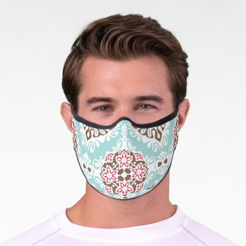 Abstract Tiled Vintage Seamless Pattern Premium Face Mask