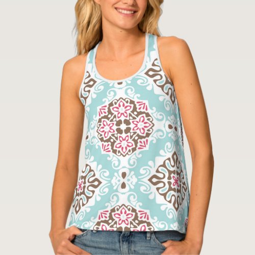 Abstract Tiled Vintage Seamless Pattern Tank Top