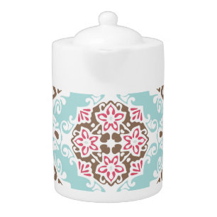 Abstract Tiled: Vintage Seamless Pattern Teapot
