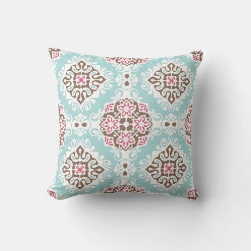 Abstract Tiled Vintage Seamless Pattern Throw Pillow