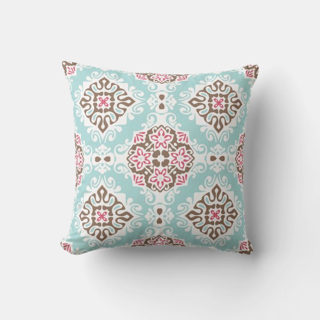 Abstract Tiled: Vintage Seamless Pattern Throw Pillow (Front)
