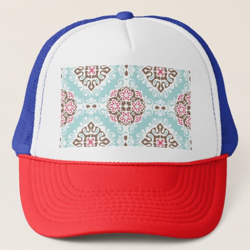 Abstract Tiled Vintage Seamless Pattern Trucker Hat