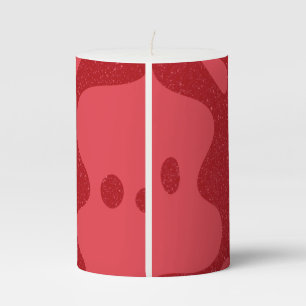 Abstract Tomato Red Candle – Bold Organic Pattern