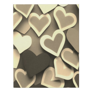 Abstract Toned Down Paper Hearts Faux Canvas Print