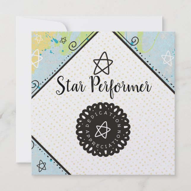 abstract top performer employee appreciation award thank you card (Front)