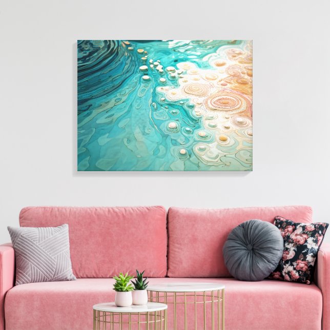 Abstract Topographic Ocean Art Canvas Print (Insitu(LivingRoom))