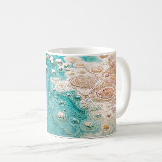 Abstract Topographic Ocean Art Coffee Mug (Front Right)