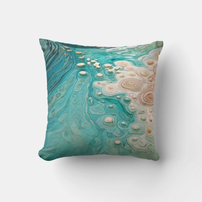 Abstract Topographic Ocean Art Throw Pillow (Front)