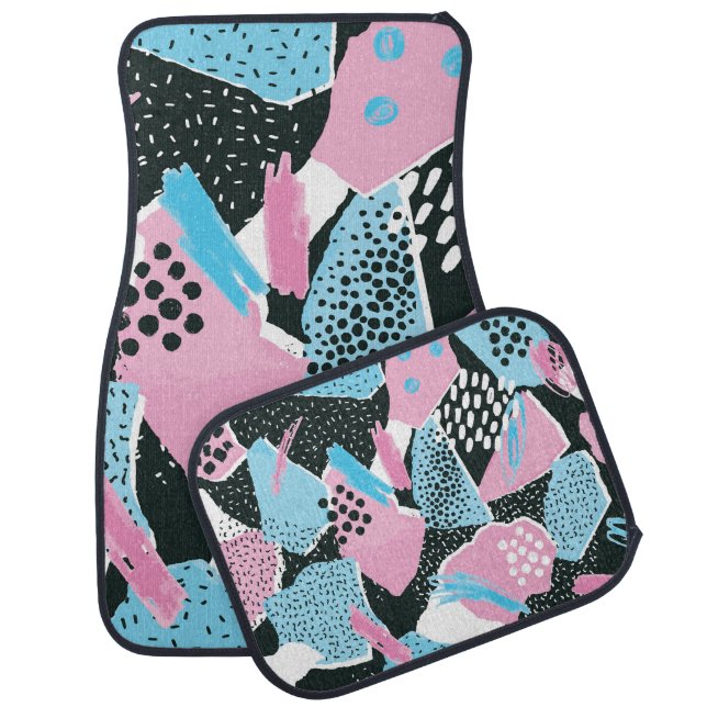 Abstract Torn Paper, Retro Collage. Car Floor Mat (Set)