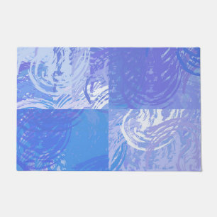 Abstract Tossed Turquoise and Purple Doormat