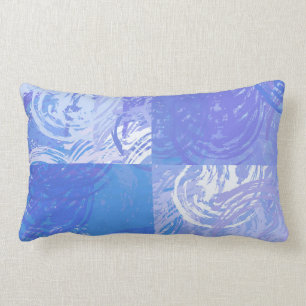 Abstract Tossed Turquoise and Purple Lumbar Pillow