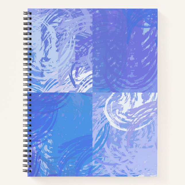 Abstract Tossed Turquoise and Purple Notebook (Front)