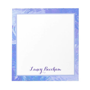 Abstract Tossed Turquoise and Purple Notepad