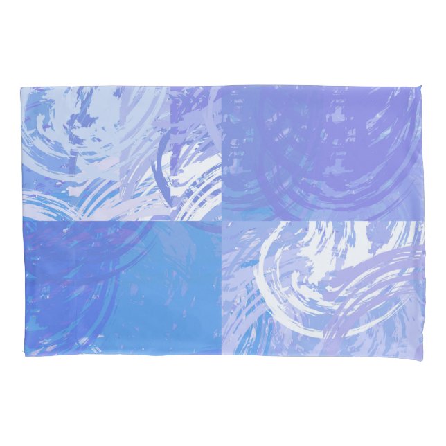 Abstract Tossed Turquoise and Purple Pillow Case (Front-Left)