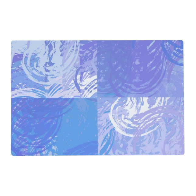 Abstract Tossed Turquoise and Purple Placemat (Front)