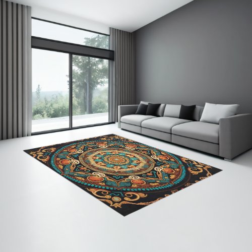 Abstract traditional folk antique tribal graphic  rug