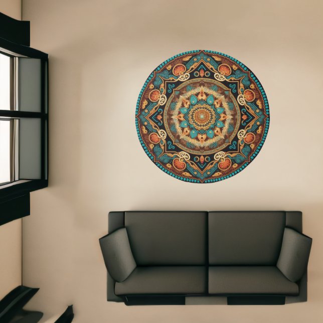 Abstract traditional folk antique tribal graphic  rug (Insitu (Indoor 1))