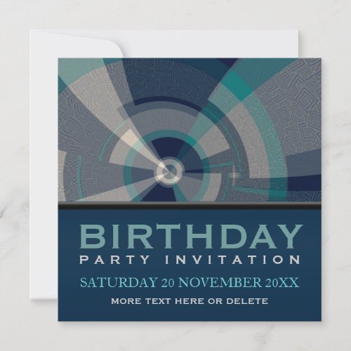 Abstract Trance Tunnel Birthday Party Invitation