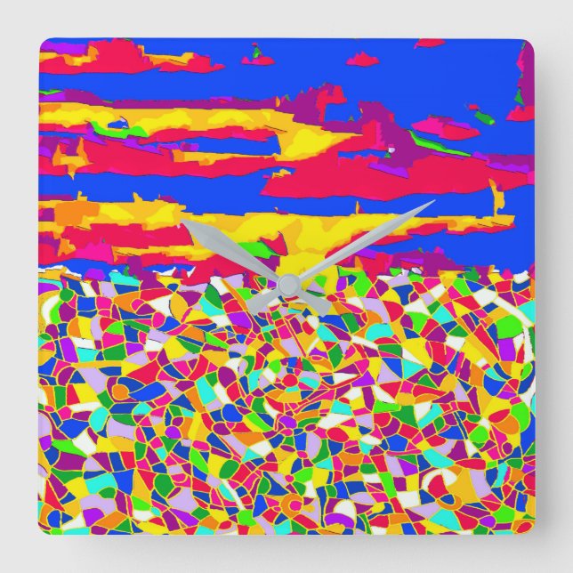 Abstract Transcendence Square Wall Clock (Front)