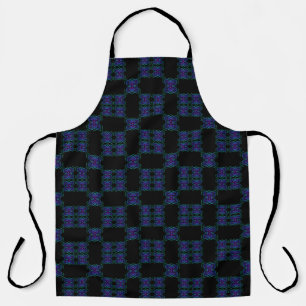 Abstract Translucent Layered Line Repeat Pattern Apron