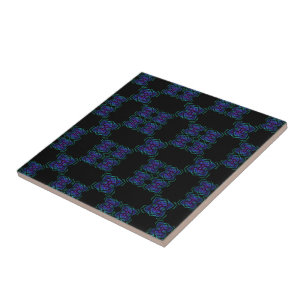 Abstract Translucent Layered Line Repeat Pattern Ceramic Tile