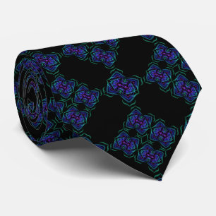 Abstract Translucent Layered Line Repeat Pattern Neck Tie