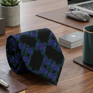 Abstract Translucent Layered Line Repeat Pattern Neck Tie