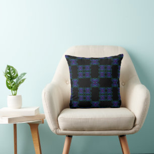 Abstract Translucent Layered Line Repeat Pattern Throw Pillow