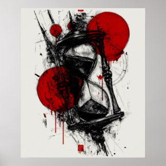 Abstract Trash Polka Hourglass Poster
