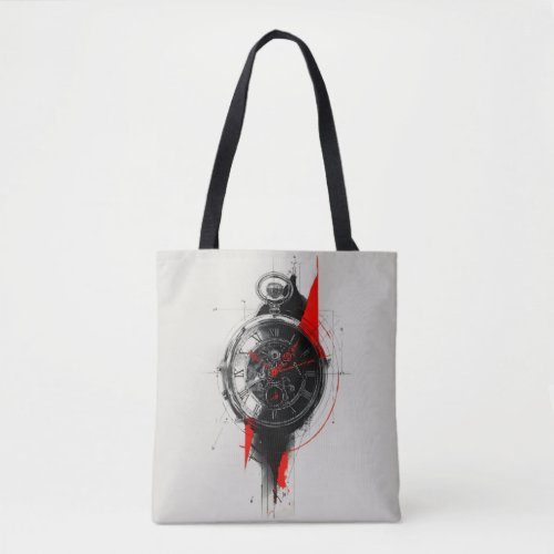 Abstract Trash Polka Pocket Watch Tote Bag