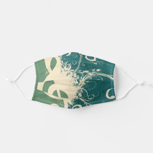 Abstract Treble Clef Adult Cloth Face Mask